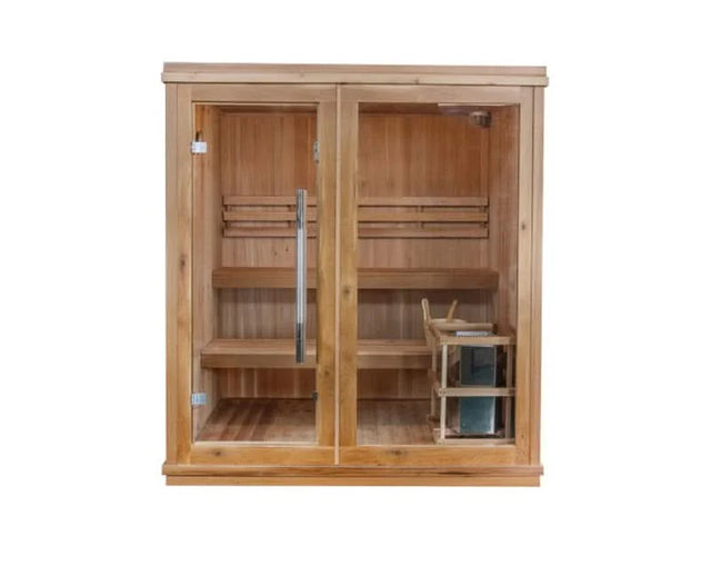 Charleston 4-Person Indoor Traditional Sauna Double Bench