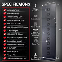 EXESAS    1008 LED, 5040W Dual-Chip, Red Light Therapy Device for Full Body, 4-Wavelengths Infrared LED Panel for Skin, Weight, Pain, Wellness
