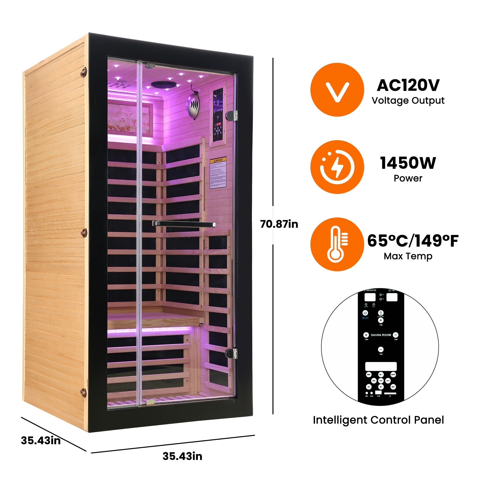 Single-person starlight ceiling lighting sauna - Home Spa Life