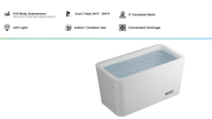 RevX Acrylic X Tub cold plunge with LUX chiller and filtration system.