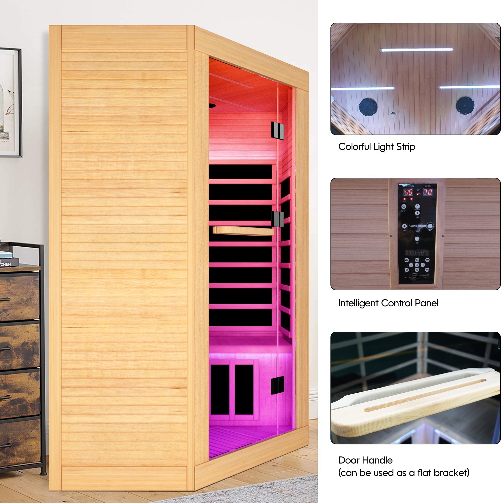 Canadian hemlock pentagonal double sauna - Home Spa Life
