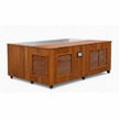 TimberChill Glacier Pro Cedar Cold Plunge tub with water and ice.