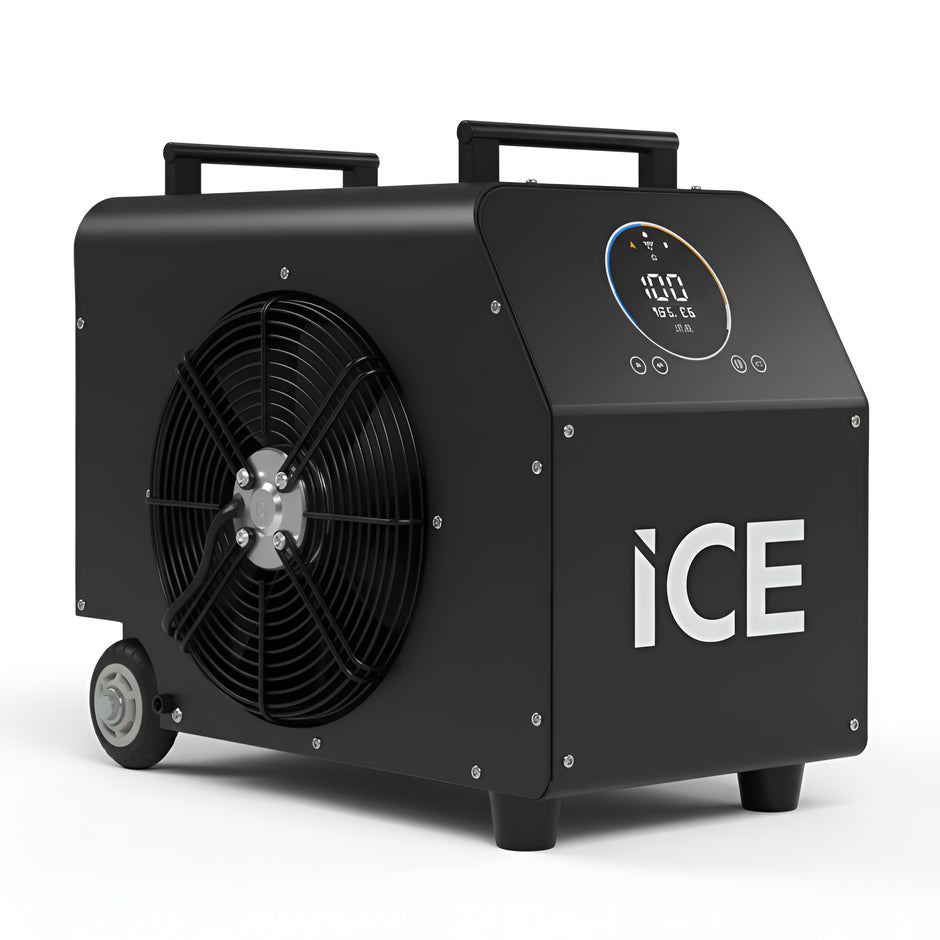Cryonix IcePro 52 portable smart water chiller with digital display.