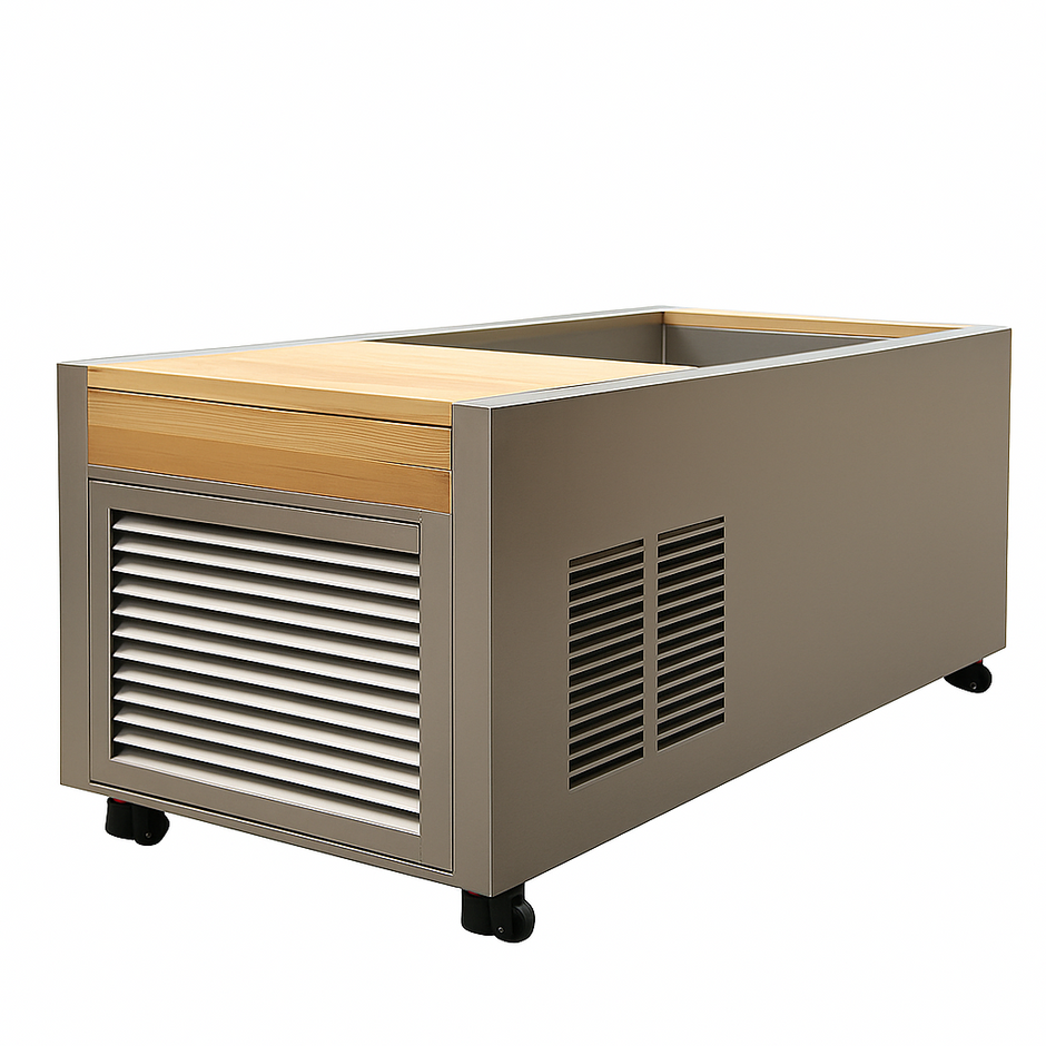 Frostline Atlas Pro integrated cold plunge tub with integrated chiller and filtration system.
