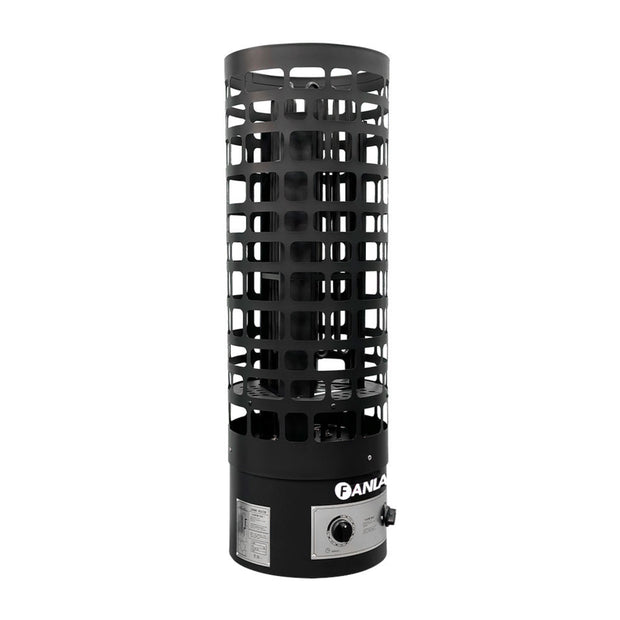 Thermexa ProGuard Sauna Heater with stainless steel casing and control panel.