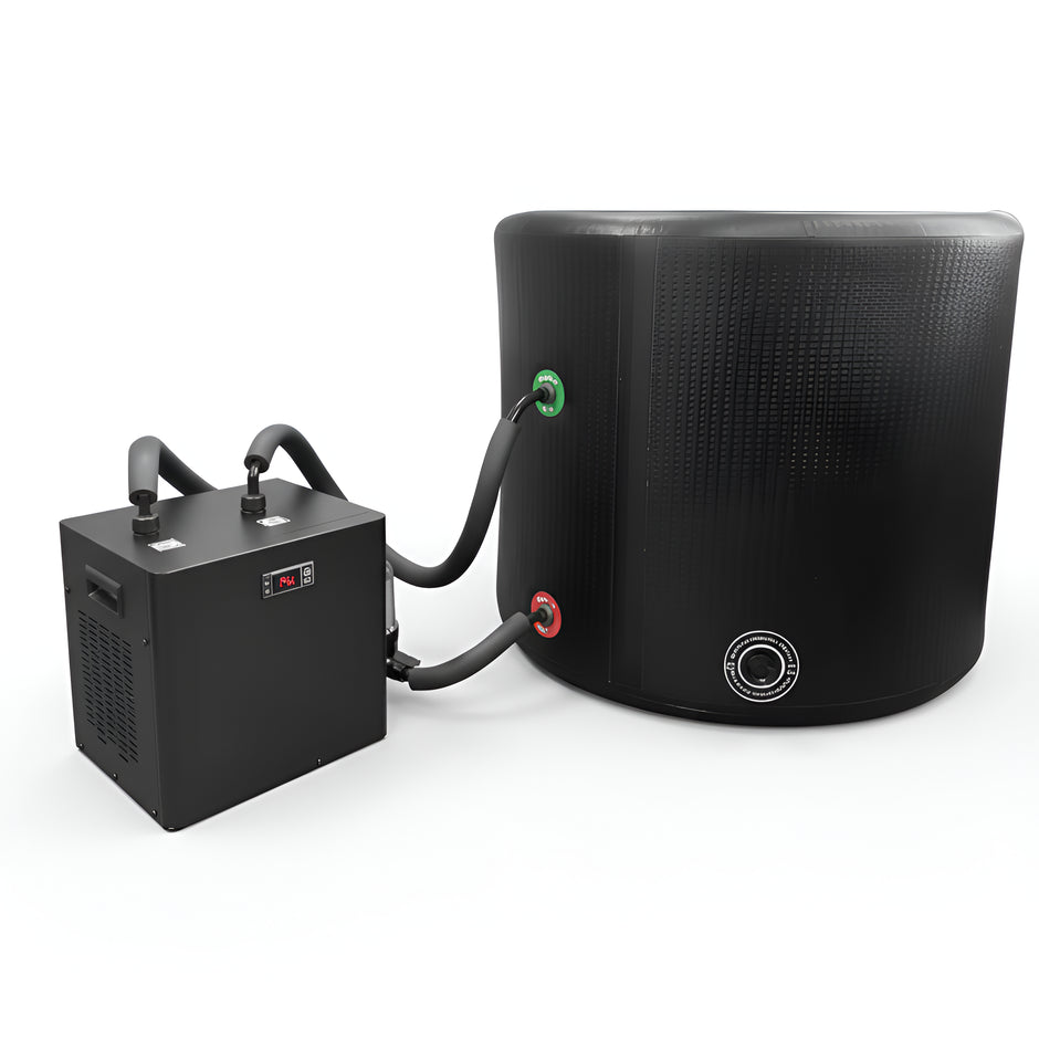Glaciara XT46 industrial water chiller, titanium construction, front view