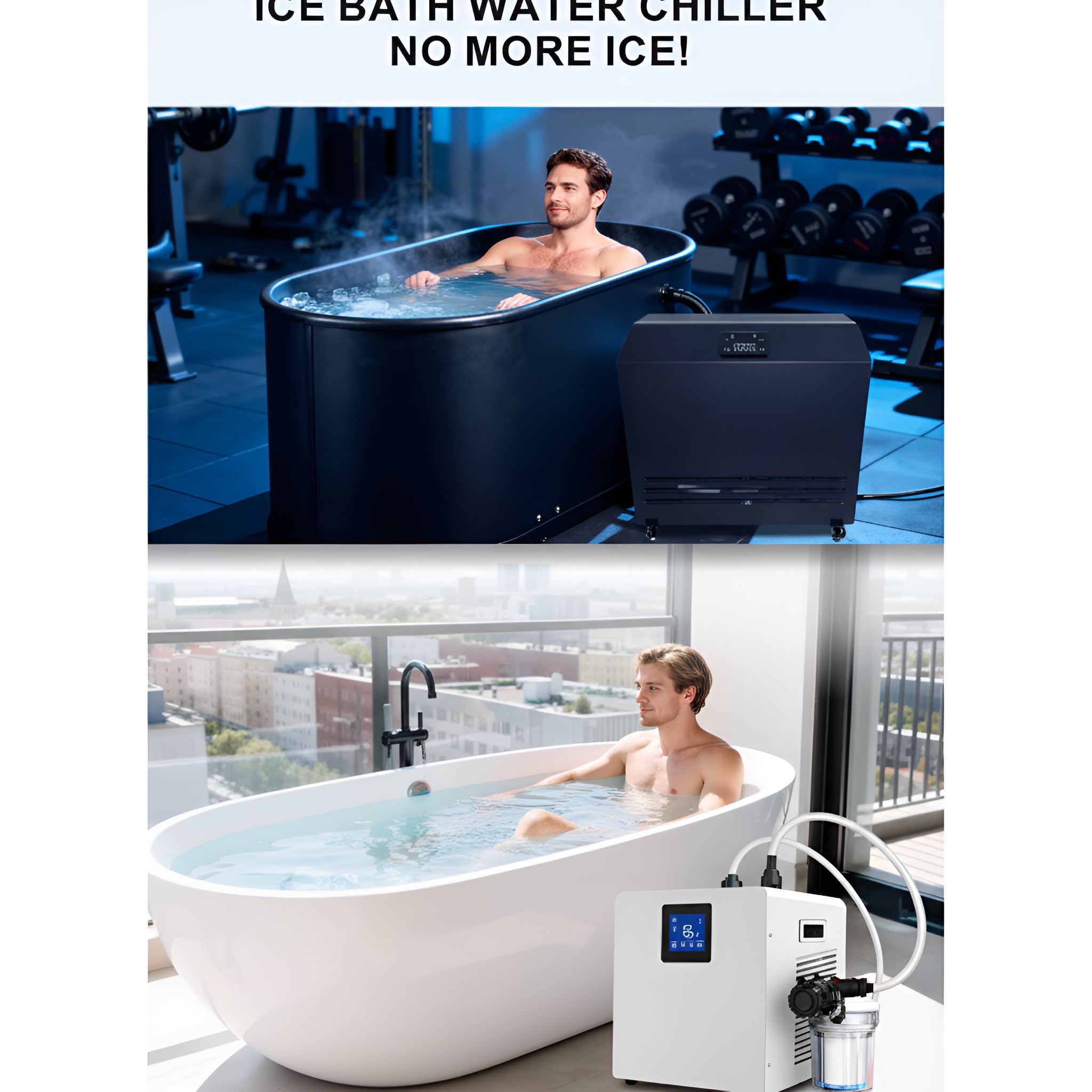 Arctiq Elite Multi-Unit Water Chiller CryoBath 900 with integrated controls and cooling coils.