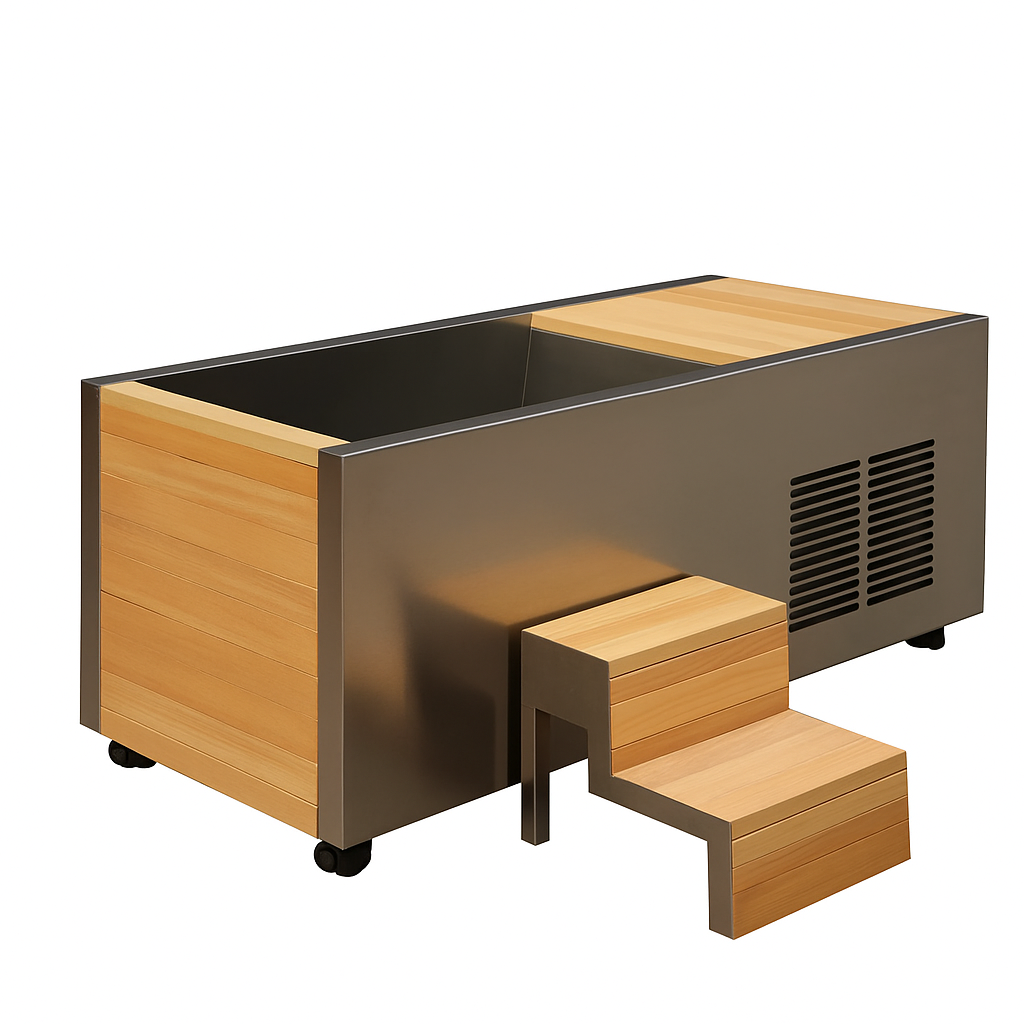 Frostline Atlas Pro Integrated Cold Plunge tub with integrated chiller and controls