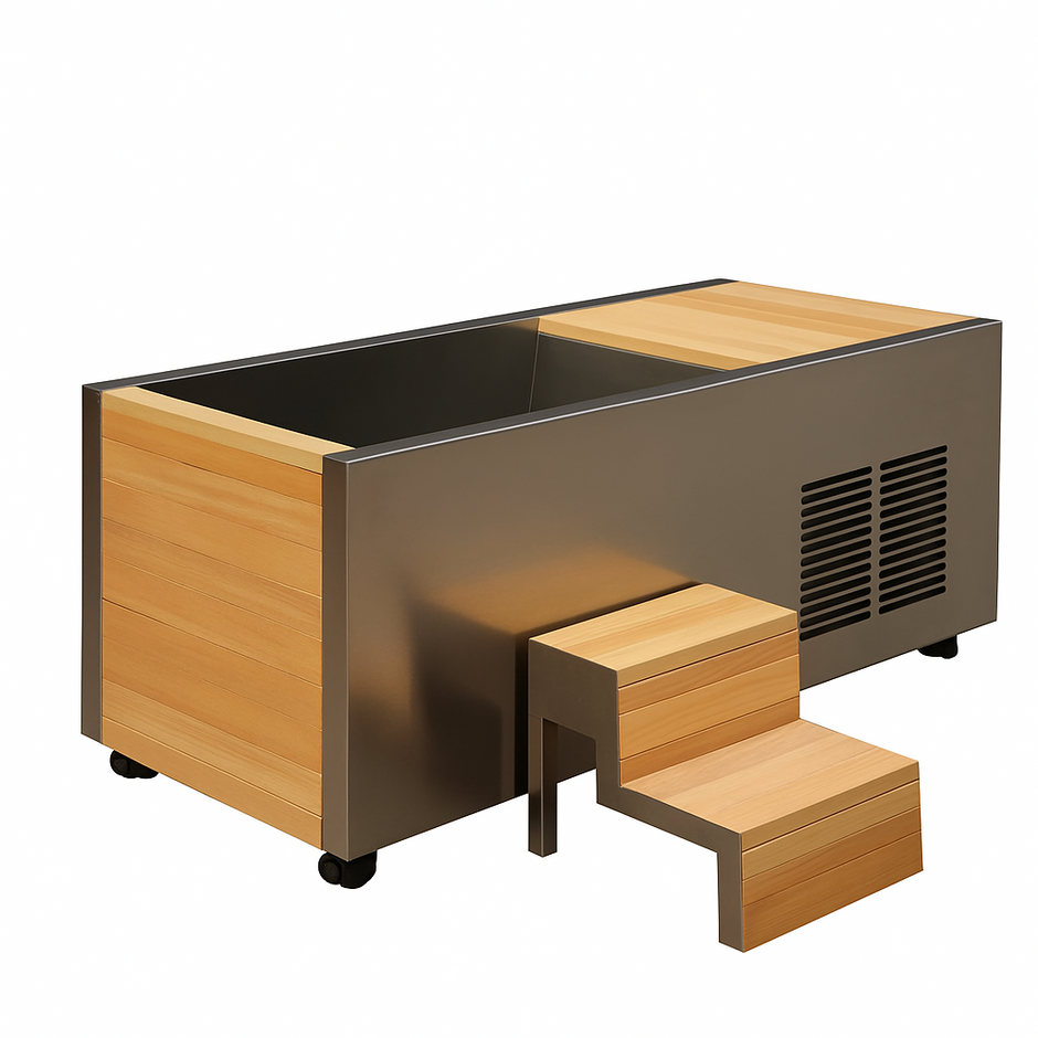 Frostline Atlas Pro Integrated Cold Plunge tub with integrated chiller and controls