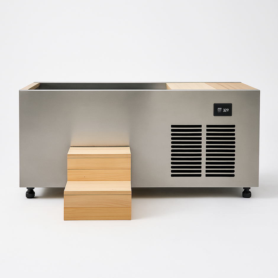 Frostline Atlas Pro integrated cold plunge tub with integrated chiller and filtration system.