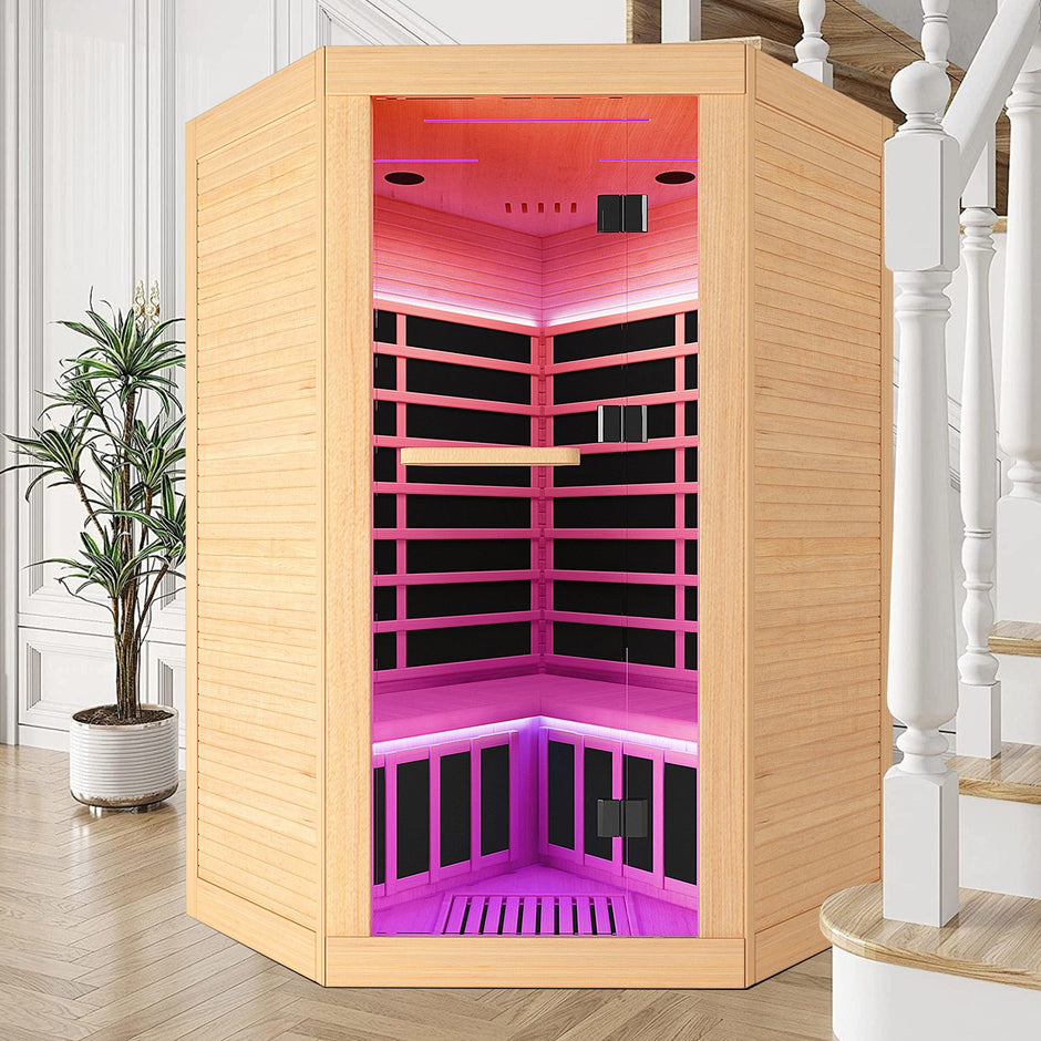 Canadian hemlock pentagonal double sauna - Home Spa Life