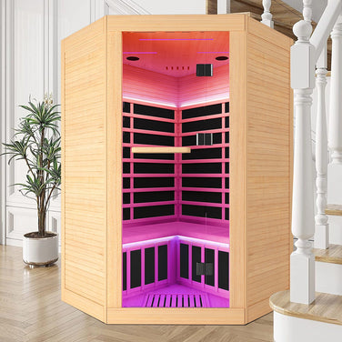 Canadian hemlock pentagonal double sauna - Home Spa Life