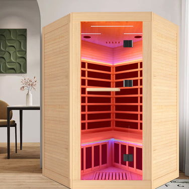 Canadian hemlock pentagonal double sauna - Home Spa Life