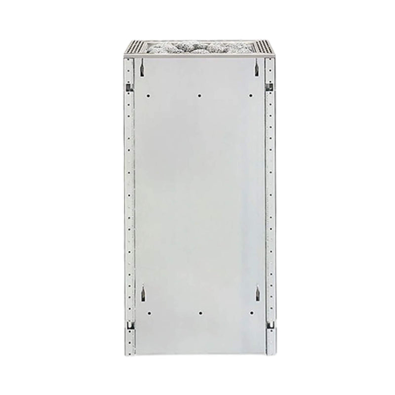Huum Core BK/ST sauna heater with UKU controller and stones, black and steel finish.